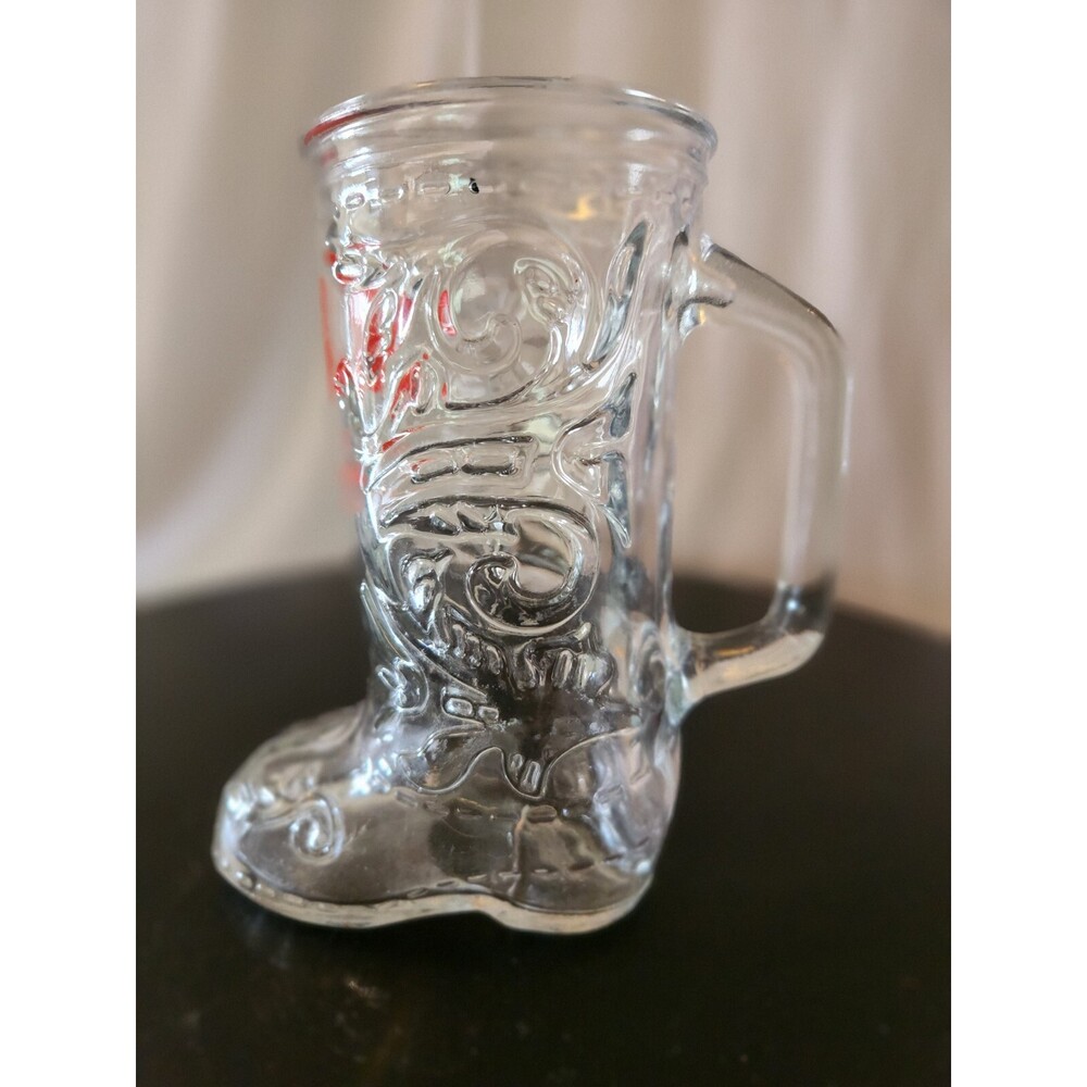Vintage Anchor Hocking Clear Glass "MATTEL TOYS BRANDED" COWBOY BOOT Mug RARE - Picture 2 of 5